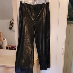 Black Faux Leather Pants XL